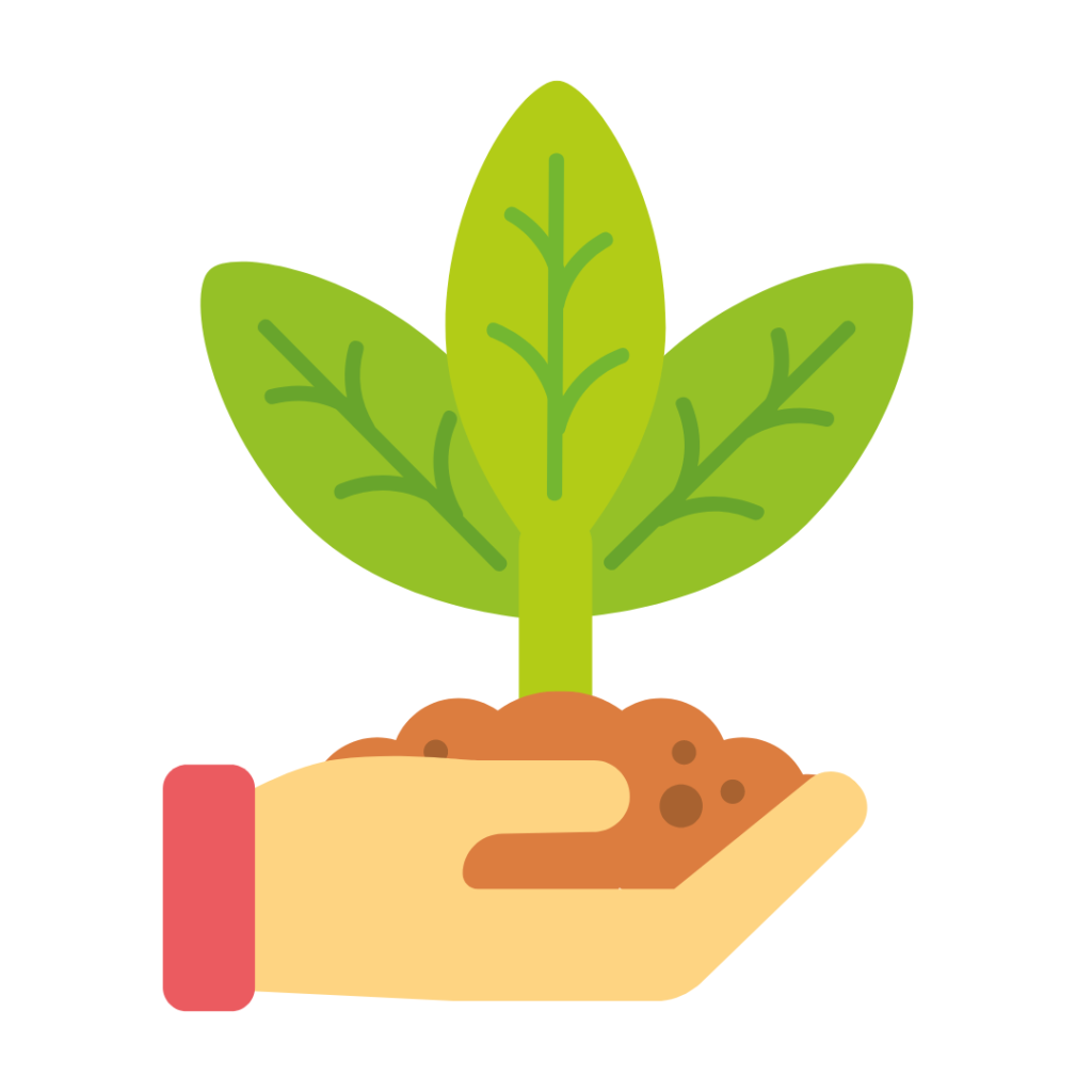 mano che tiene la terra e una piantina che sta crescendo. Consulenza comunicazione 