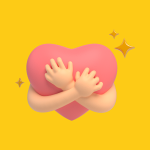 cuore che si abbraccia a simboleggiare l'accettazione e la valorizzazione di sé stessi nel mondo del lavoro